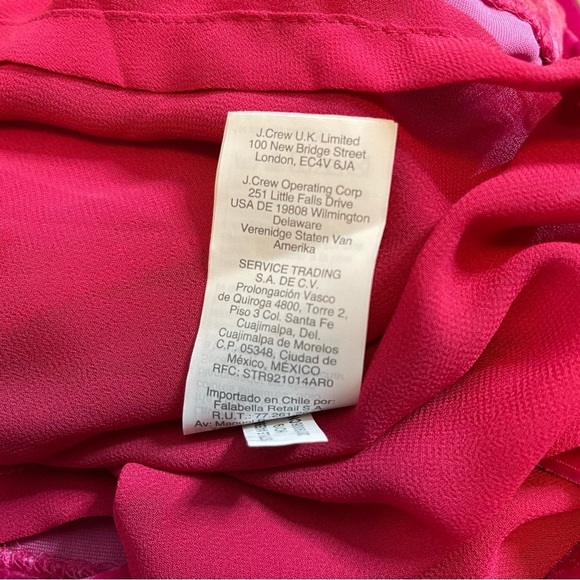 J. Crew fuchsia pink velvet double v-neck fabric ribbon straps tank top size S - Picture 10 of 11